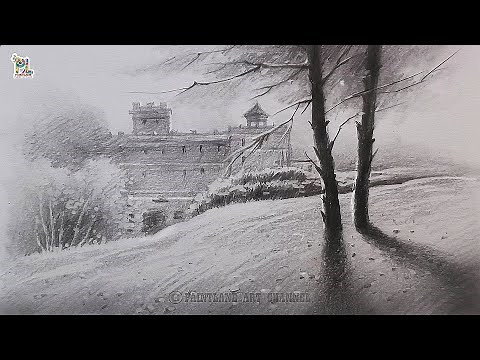 How to draw fort in Easy Scenery Art