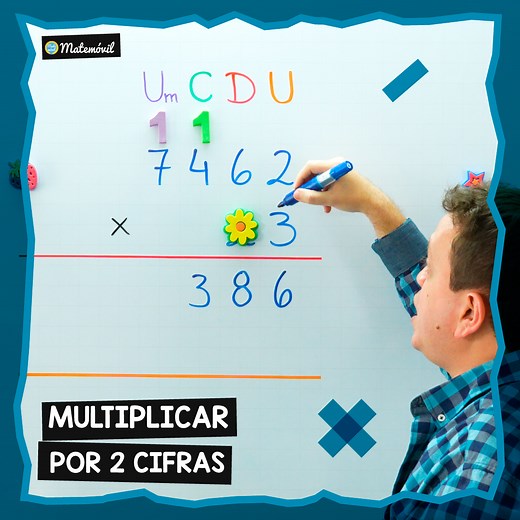 🧐 Hoy veremos un ejercicio más complicado de multiplicación por 2 cifras. 🧠 Este ejercicio es un poquito más complicado que el que vimos en una clase anterior. 👽 ¿Qué otras clases te gustaría ver por aquí? Nos vemos en los próximos días ✌️. | Matemóvil