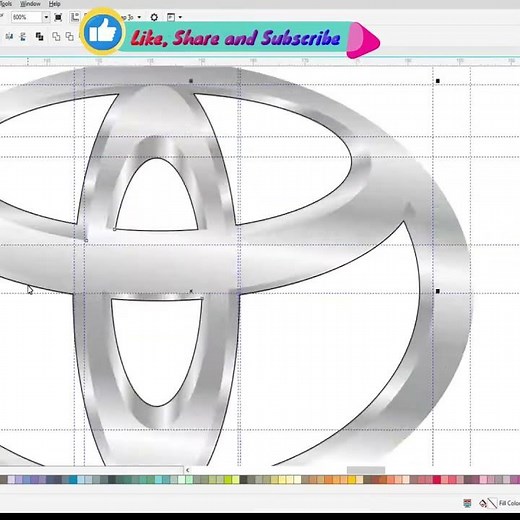 How to draw TOYOTA Logo step by step on computer | Toyota logo Drawing|How to Draw the TOYOTA Logo