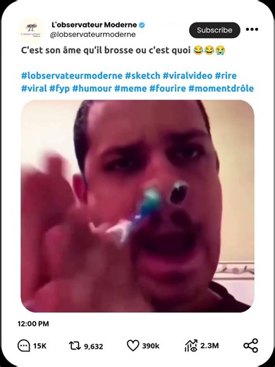C'est son âme qu'il brosse ou c'est quoi 😂😂😭