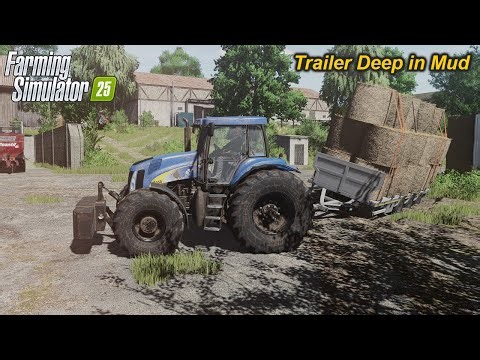 FS25 🚜 Bale Trailer Stuck in Mud | Manually bale Loading | New Holland T8 | Sumro Gaming.