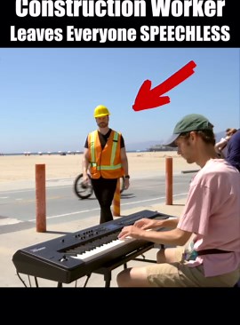 I never expected this construction worker to play