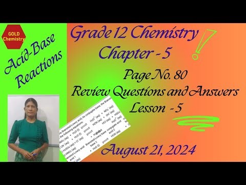 chemistry Grade 12 chapter 5 review Questions and Answers