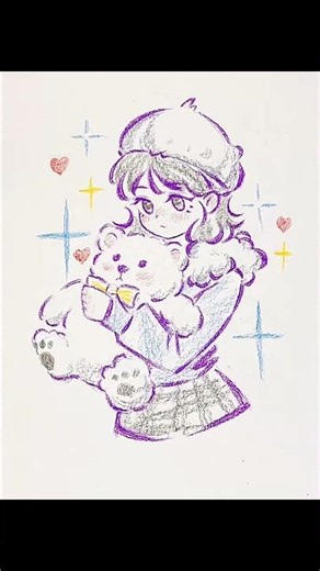 Cozy Chibi Hugging Fluffy Puppy 🐾💜 #KawaiiShorts