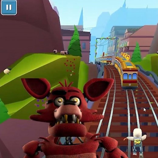 Foxy playing Subway Surfers (IShowSpeed FNAF animated)