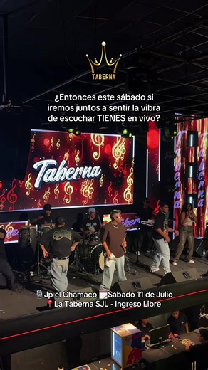 La Taberna SJL: JP El Chamaco en vivo este sábado 11 de julio