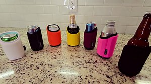 TahoeBay Universal Blank Can Coolers (8-Pack) Neoprene 4 in 1 Insulated Sleeves Fits 12 oz Beer Cans and Bottles, Slim, 16oz Drinks, Water, Blanks for Sublimation, Vinyl, DTF (Steel Blue/Black)