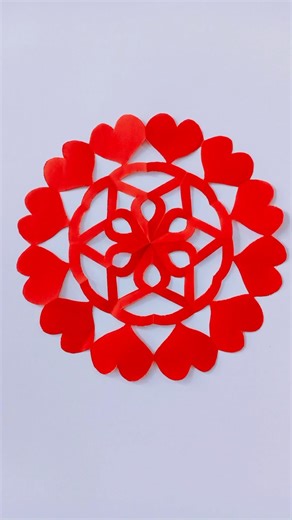 😱 Amazing Paper Heart Snowflake! ❤️✂️ #shorts #paperart