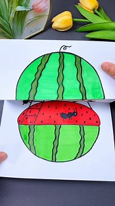 18K views · 47 reactions | Watermelon Surprise Folding Painting, Children's Simple Drawings ️ | Art, Crafts and Journals | Facebook