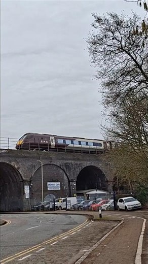 EMR class 222 passing Knighton Lane East viaduct