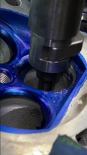 Cutting valve seats after bronze guide install.