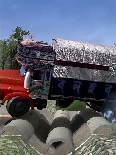 Spintires: MudRunner Mods - Truck vs Speed Bump with Logitech G23 #533 #gaming #speedbumps