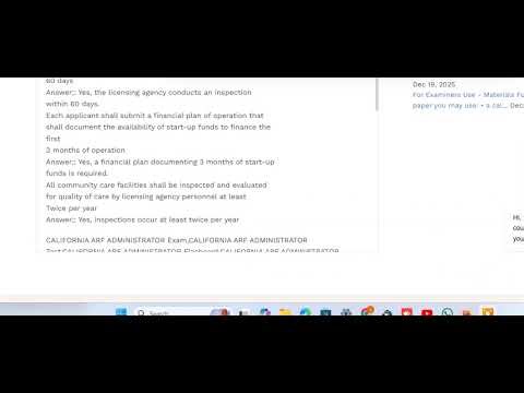 CALIFORNIA ARF ADMINISTRATOR EXAM QUESTIONS AND ANSWERS 2026