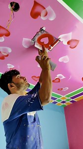 2.7M views · 26K reactions | New ceiling design painting bedroom #wall art | sakil pinter | Facebook