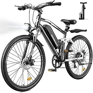 isinwheel M50 Electric Bike for Adults 27.5"×2.3" ebike with 13Ah Removable Battery, Four-Link Suspension, 130 Lux Headlight, USB Charging Port, 20 mph Electric Mountain Bike with Cruise Control
