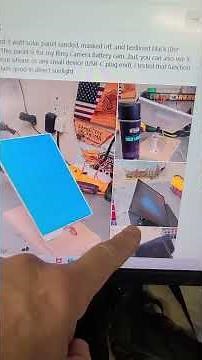 Sanded and bedlined 9w (USB-C) solar panel for Ring Camera Battery cam