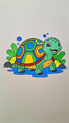 Rainbow Turtle: A World of Vibrant Colors | Magic Pond Adventure — Unique Fan Art Meet the friendliest inhabitant of the magic pond! This turtle drawing is a true FESTIVAL of color that will bring a smile to your face. See how harmoniously the vibrant shell details and the EMOTIONAL gaze of our heroine come together. Dive into a world where even a simple stroll turns into a JOYFUL adventure! #CuteTurtle #VibrantArt #NatureDrawing #PositiveVibes #ColorfulCharacter