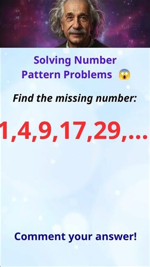 1,4,9,17,29,...| Solving Number Pattern Problems 😱#math #shorts #puzzle
