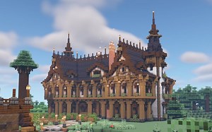 【HRZY Builds】Minecraft 建筑教程-幻想小型图书馆【第1部分】（搬运）