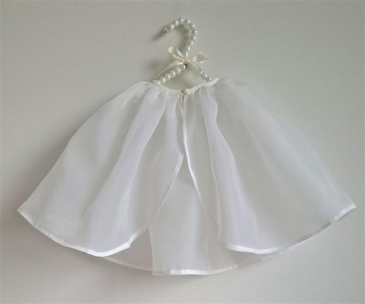 White Organza Baptism Cape: Transparent Christening Cloak for Babies - Etsy