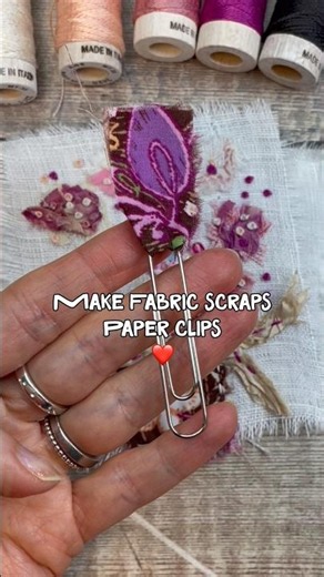 Grab some fabric scraps and embellish paper clips 🖇️ - teacher gifts, study aids, scrapbooking..