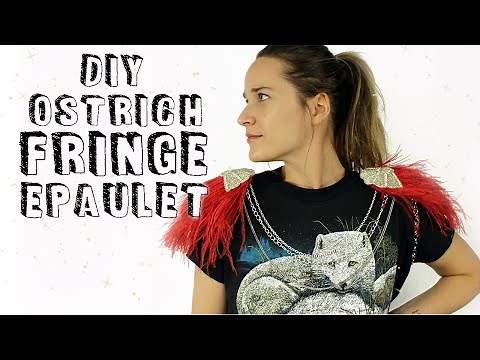 Ostrich Fringe Epaulet with a Clasp | DIY, Ready To Wear & Fashion
