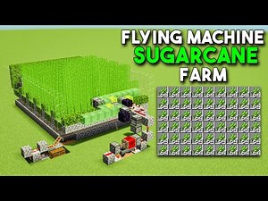FLYING MACHINE SUGARCANE FARM IN MINECRAFT BEDROCK 1.21 (MCPE/X BOX/CONSOLE/PS4/NINTENDO)