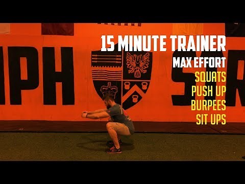 15 Minute Trainer: Squats, Push Up, Burpee, Sit Ups