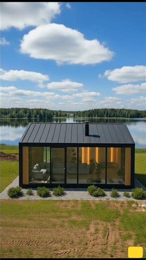 From Empty Land to Stunning Lakeside Glass Cabin | 1-Minute Cinematic Construction Timelapse