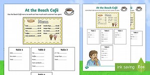 KS2 Summer Themed At the Beach Cafe Money Worksheets
