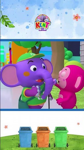Let’s Clean Up the Trash! ♻️ Fun Kids Song #shorts #nurseryrhymes #kenttheelephant