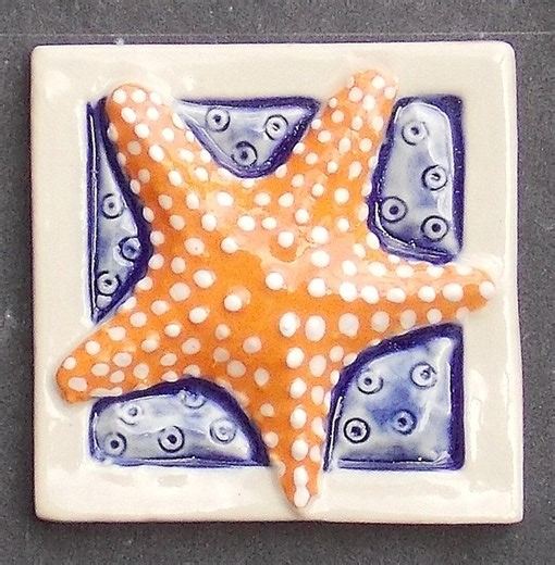 Sea Star Handmade Tile, Accent Tile, Ocean Decor - Etsy