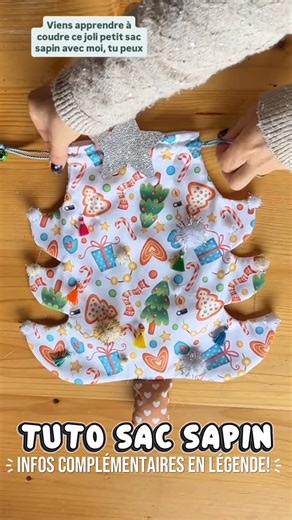Iris Brun - Tuto Couture - Patrons -Tissus on Instagram: "🎄✨Nouveau tuto couture ✨: le sac sapin — rapide, facile et parfait pour des cadeaux de dernière minute 🎁 🤔Parfait pourquoi?!🪄🎄 🤩Il demande peu de tissu et peu de temps 🤩Il a une forme originale et magique 🤩Il se personnalise à l’infini (pompon, breloques, grelots, rubans…). 🤩Le patron est offert — télécharge-le sur unbrundiris.com (lien en bio et en Story). 🎄✨Sur le site, tu trouveras aussi de jolis assortiments de coupons parfa