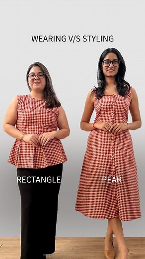 Old-school pattern, new-world polish, for all body types. Product code FSDR1655PLRD:Cotton Fit & Flare Gingham Dress - Rust FSTP1656PLRD:Cotton Gingham Peplum Top - Rust (FableStreet, Women's Wear, Western Wear, Women in Power, Best Fit, Made for Indian Curves, Real Women) | FableStreet