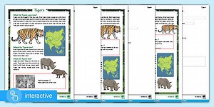 Interactive PDF: KS1 Tigers Reading Comprehension Activity