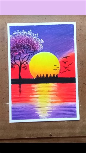 Easy Pastel Sunset Drawing for Beginners#shorts