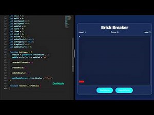 How to Create a Brick Braker Game using HTML, CSS & JavaScript