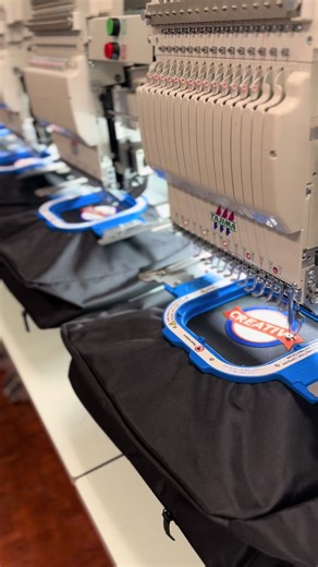 Bags for days! A 500 bag run almost complete. #embroidery #customapparel #printondemand #brandedapparel #merch