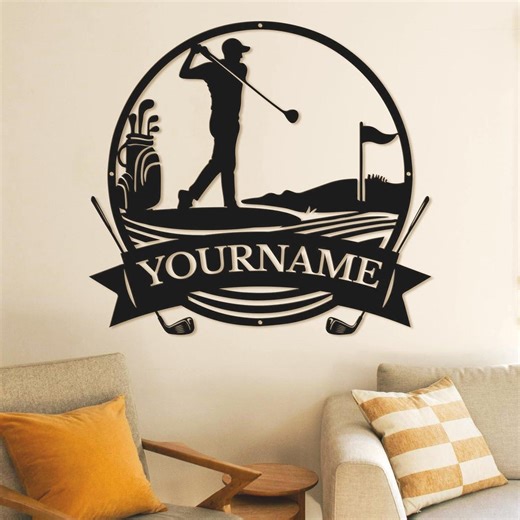 Custom Golf Metal Wall Decor, 19th Hole Golf Sign, Golf Metal W All Art, Golf Club, Golf Home Bar Decor, Coach Gift, Golfer Gift - Etsy