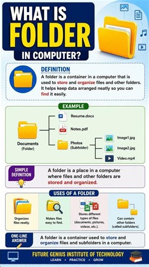 What is Folder in Computer? 📁 | Folder Explained in 30 Seconds | Computer Basics #shorts