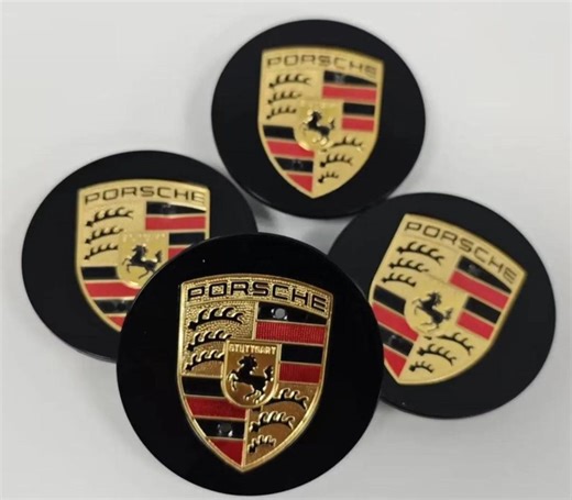 Porsche Wheel Center Caps 76mm Set of Four Black Emblem Hub Caps Replacement Rim Caps Car Accessories - Etsy