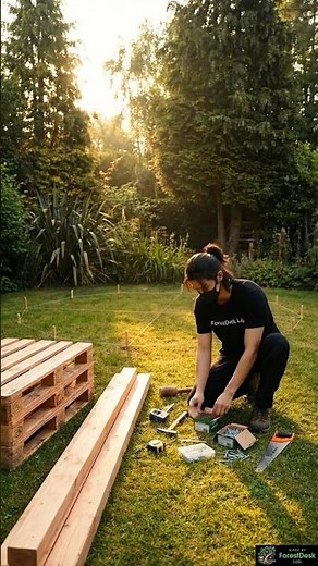 Backyard DIY Gazebo Build 🌿 Pallet Garden Lounge With Stunning Night Lights #forestdesklab
