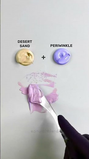Desert Sand + Periwinkle Color Mixing #colormixing #mixing #asmrart