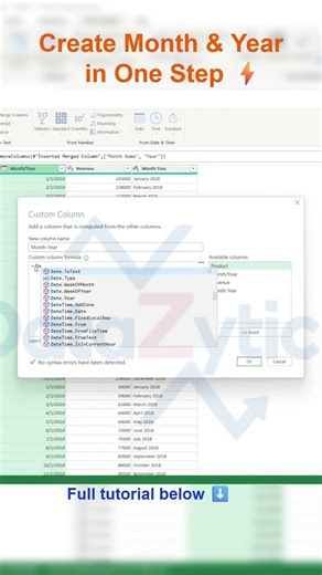 Create Month & Year from Date in One Step (Power Query) – Part 2