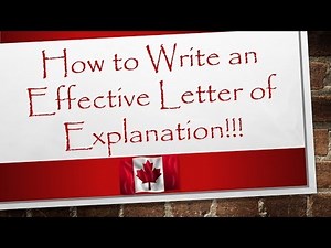 Letter of Explanation Format | Canada Immigration