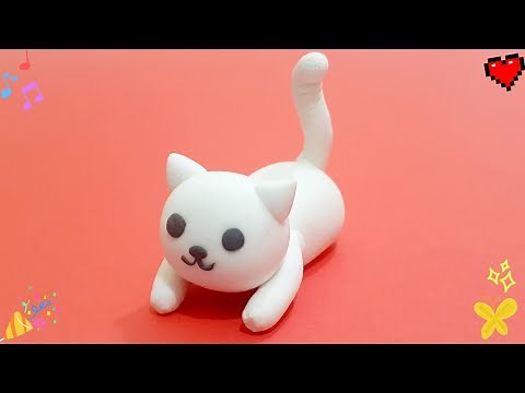 How to make a polymer clay cat by Gifted Hands | play doh tutorial