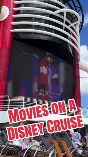 Movies on a Disney Cruise There are so many options for watching movies on a Disney cruise, including Funnel Vision, two cinemas, and movies in your room! You can even watch a recording of the stage shows from your stateroom if you can’t make it to the theater. The theming in the theaters is spectacular with no detail overlooked- worth checking out even if you don’t plan to watch a movie! #disneycruise #disneywish #disneytiktoks #disneycruiseline