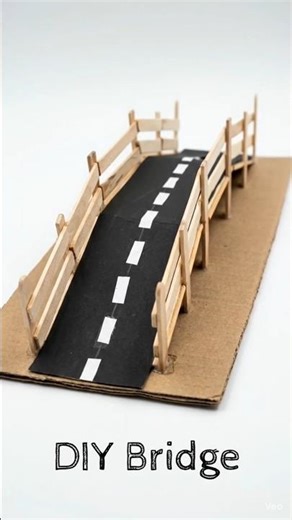 DIY Mini Bridge That Looks Real! 🌉 #diy #popsiclestickcraft #diybridge #craft