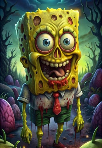 SpongeBob Zombie Transformation: A Scary Animation