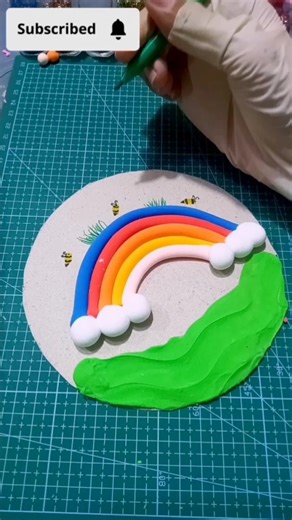 Diy Clay Rainbow 🌈 art #viralshort #clayvideos